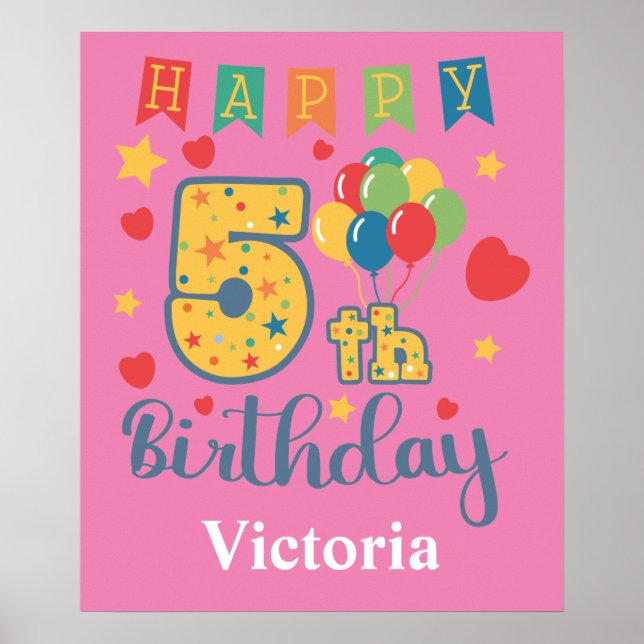 Happy 5th Birthday Poster (Vorne)