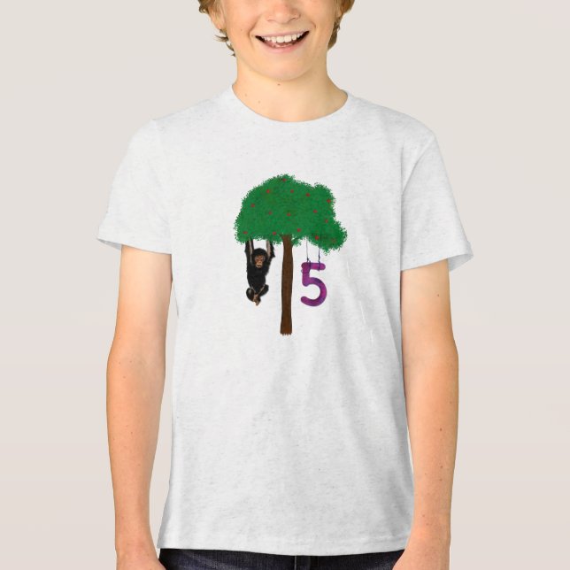 Happy 5th Birthday Tri-Blend Shirt (Vorderseite)