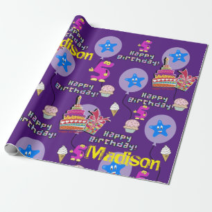 Happy 5th Birthday Wrapping Paper Balloons #5 Geschenkpapier