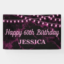 Happy 60. Geburtstag Pink Lights Black