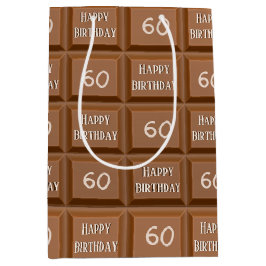 Happy 60. Geburtstag Schokolade Candy Bar Mittlere Geschenktüte