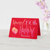 Happy 60. Geburtstag Verzierter Script Name Red