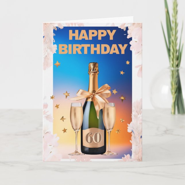 Happy 60. Geburtstagskarte Karte (Vorderseite)
