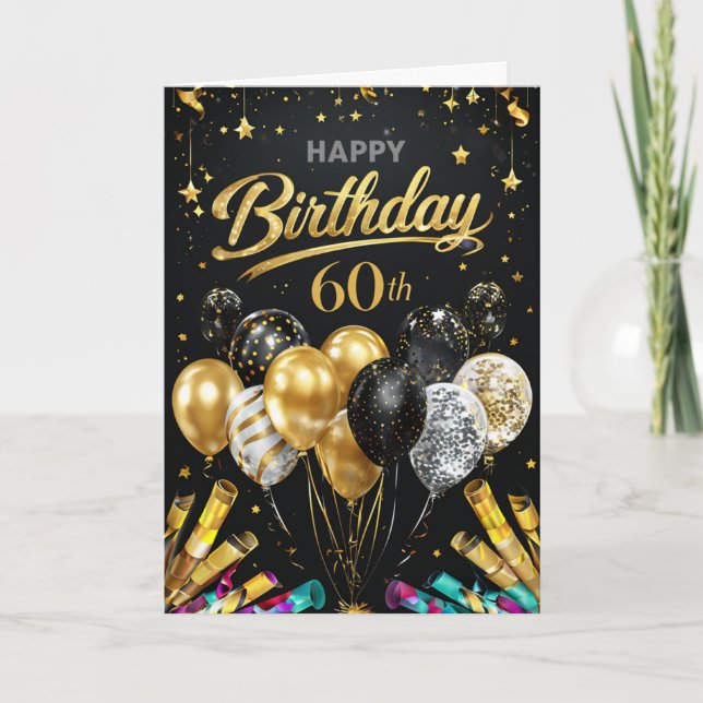 Happy 60. Geburtstagskarte Karte (Vorderseite)