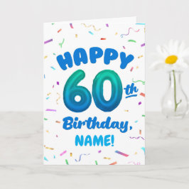 Happy 60th Birthday Card with Custom Name Karte