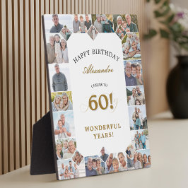 Happy 60th Birthday Personalized Photo Collage Fotoplatte