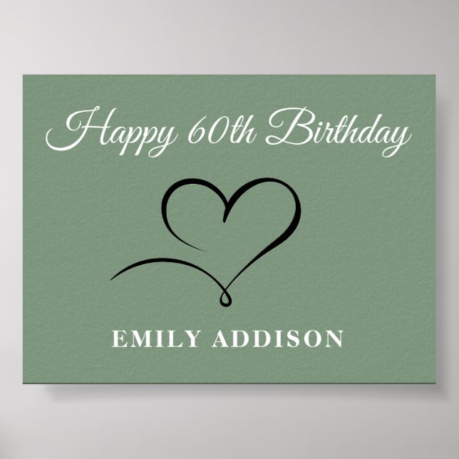 Happy 60th Birthday Poster with Custom Text Option (Vorne)