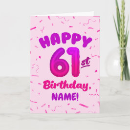 Happy 61st Birthday Card with Custom Name Karte