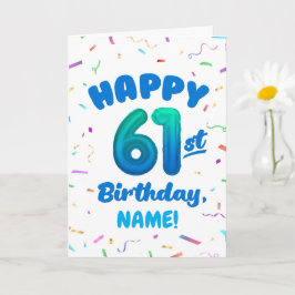 Happy 61st Birthday Card with Custom Name Karte