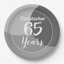 Happy 65. Geburtstagsparty Paper Plate Pappteller