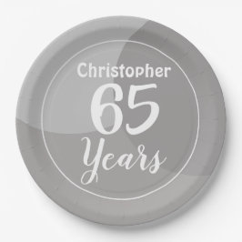 Happy 65. Geburtstagspult Pappteller