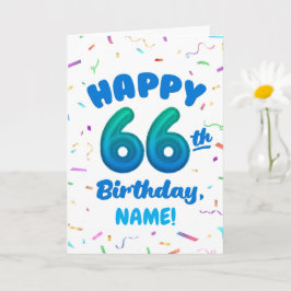 Happy 66th Birthday Card with Custom Name Karte
