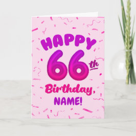 Happy 66th Birthday Card with Custom Name Karte