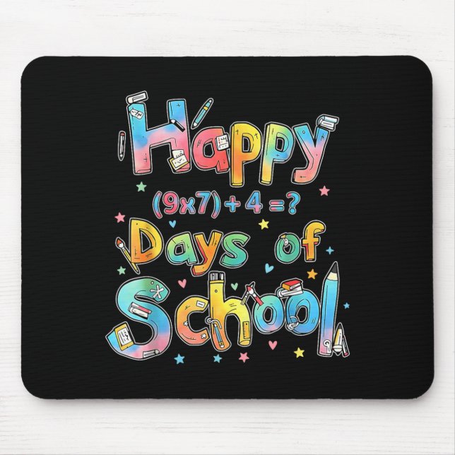 Happy 67 Days Of School Math Equation Teacher Six  Mousepad (Vorne)
