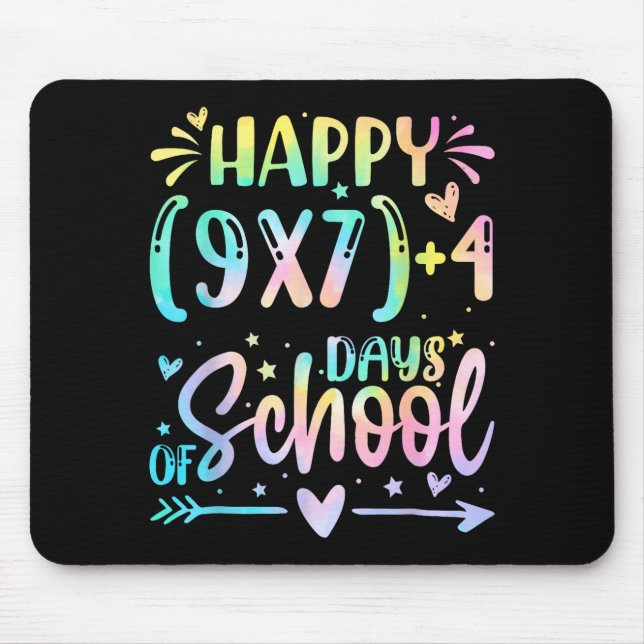 Happy 67 Days Of School Math Teacher Students Six  Mousepad (Vorne)
