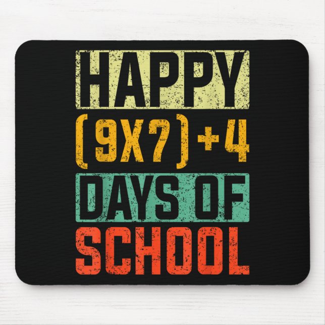 Happy 67 Days Of School Math Teacher Students Six  Mousepad (Vorne)