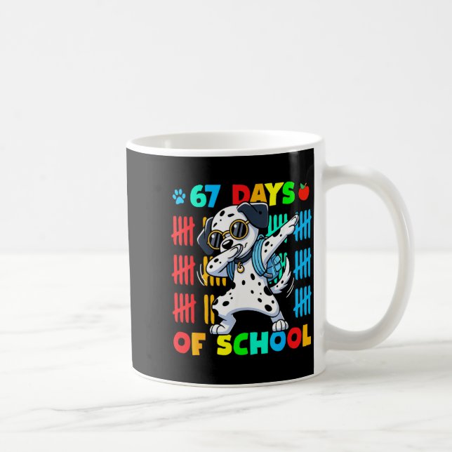 Happy 67 Days School Cute Dog 67 Days Smarter Stud Kaffeetasse (Rechts)