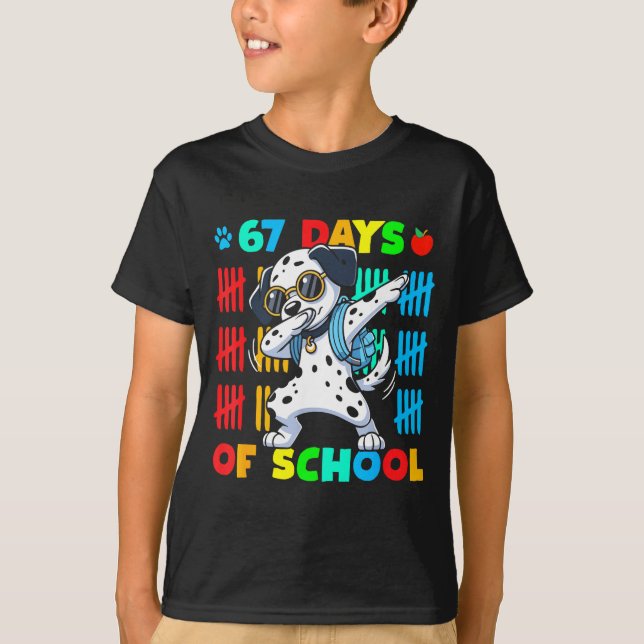 Happy 67 Days School Cute Dog 67 Days Smarter Stud T-Shirt (Vorderseite)