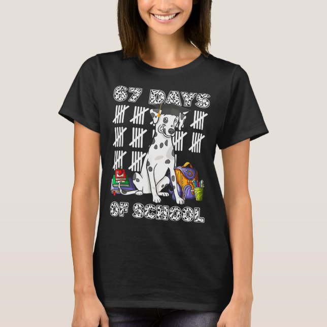 Happy 67 Days School Cute Dog 67 Days Smarter Stud T-Shirt (Vorderseite)