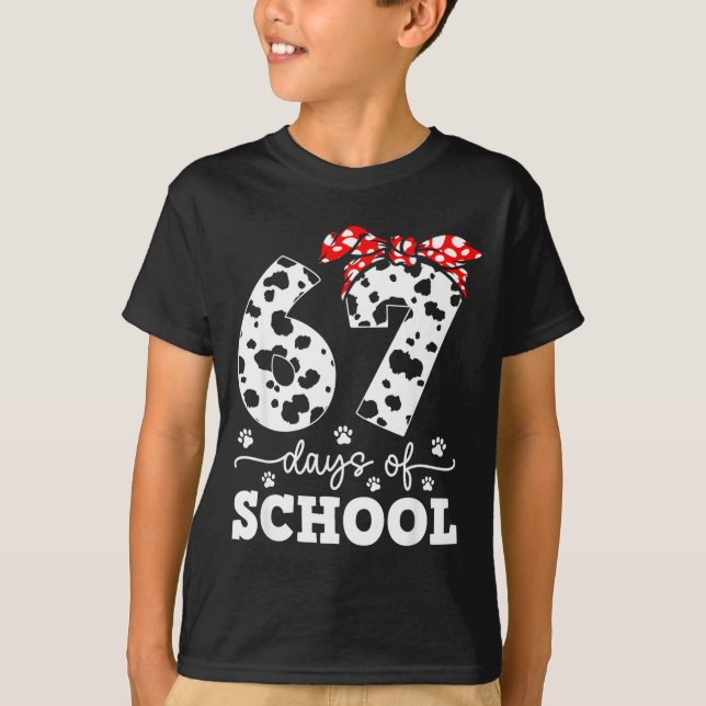 Happy 67 Days School Cute Dog 67 Days Smarter Stud T-Shirt (Vorderseite)
