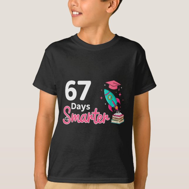 Happy 67 Days Smarter School Student Teacher Kids  T-Shirt (Vorderseite)