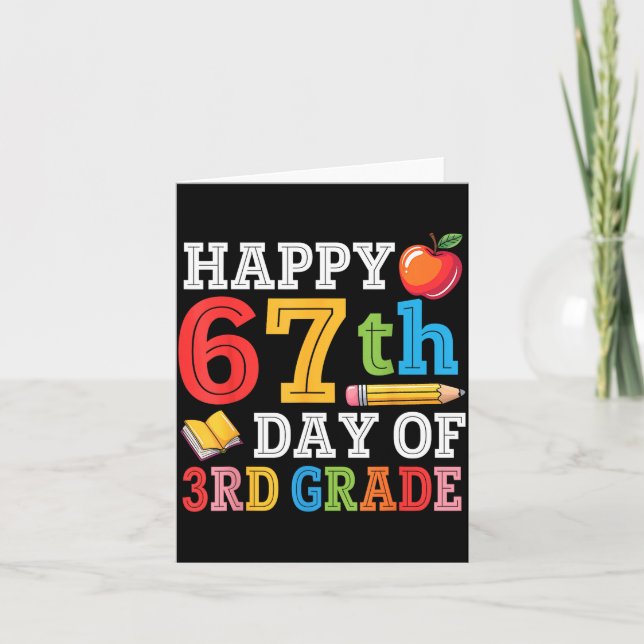 Happy 67th Day Of 3rd Grade Teacher Student 67 Day Karte (Vorderseite)