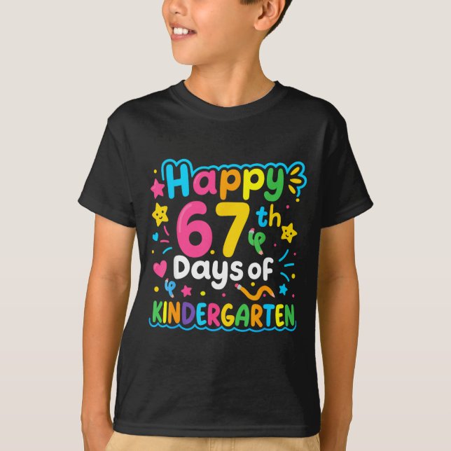 Happy 67th Day Of Kindergarten School Meme 67 Kids T-Shirt (Vorderseite)