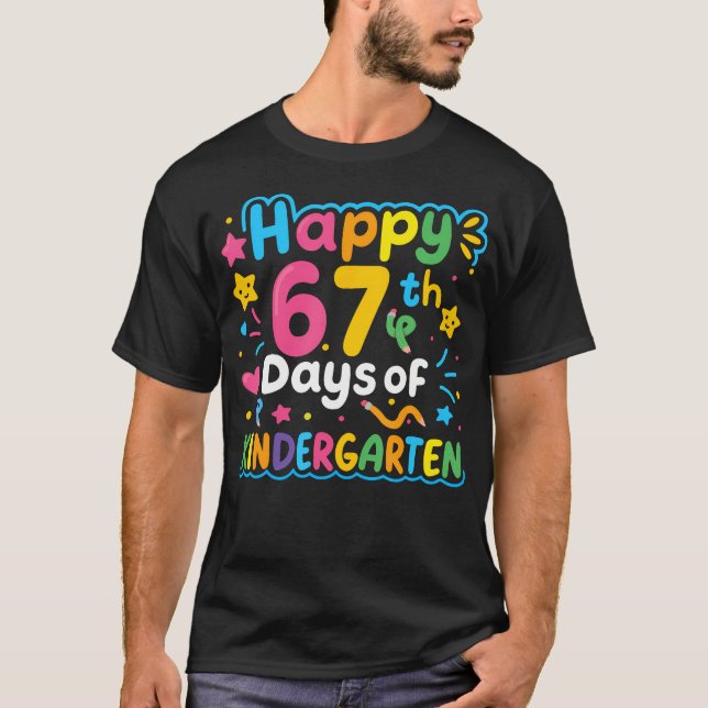 Happy 67Th Day Of Kindergarten School Meme 67 Kids T-Shirt (Vorderseite)