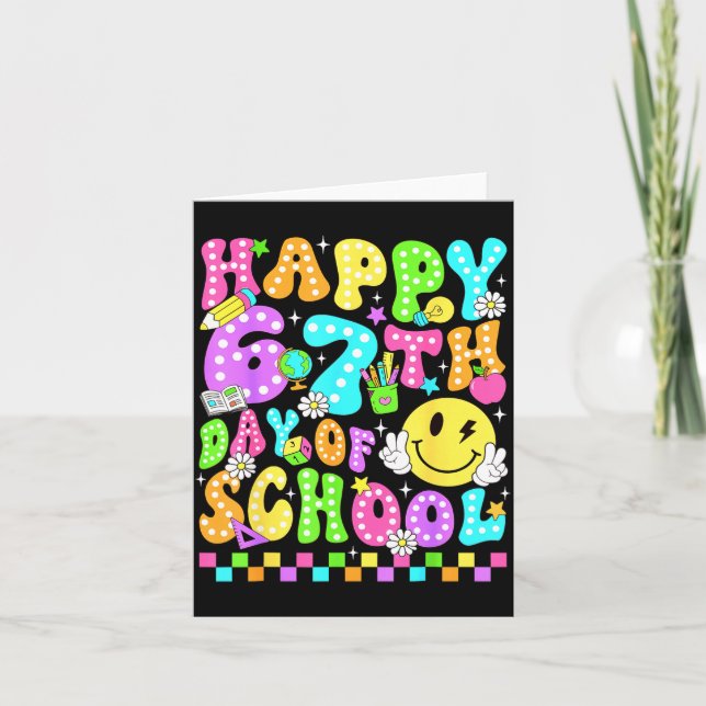 Happy 67th Day Of School 67 Days Smarter Teacher G Karte (Vorderseite)