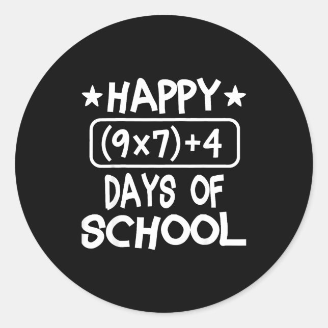 Happy 67th Day Of School Six Seven Kids  Runder Aufkleber (Vorderseite)
