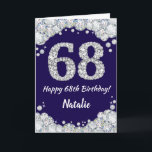 Happy 68. Geburtstag Navy Blue und Silver Glitzer Karte<br><div class="desc">Happy 68. Geburtstag Navy Blue und Silver Glitzer Card mit personalisiertem Namen. Für weitere Anpassungen klicken Sie bitte auf die Schaltfläche "Anpassen" und verwenden Sie unser Designwerkzeug,  um diese Vorlage zu ändern.</div>