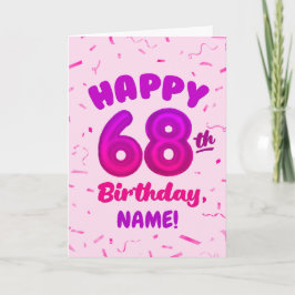 Happy 68th Birthday Card with Custom Name Karte