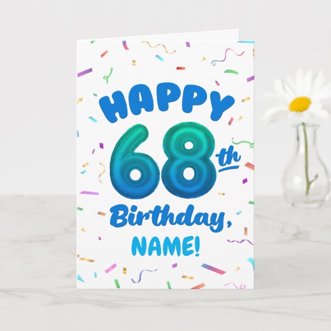 Happy 68th Birthday Card with Custom Name Karte (Kleine Pflanze)