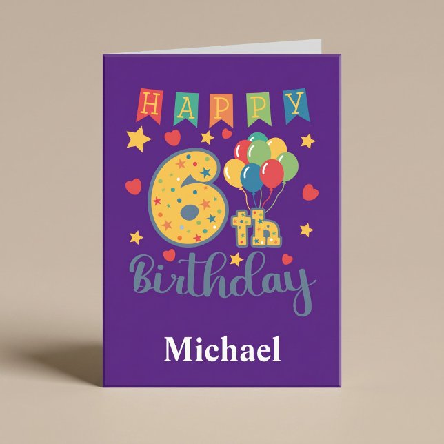 Happy 6th Birthday Card Karte (Von Creator hochgeladen)
