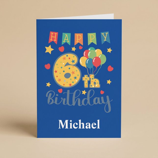 Happy 6th Birthday Card Karte (Von Creator hochgeladen)