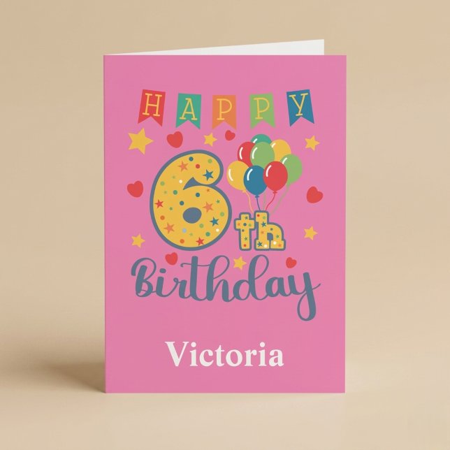 Happy 6th Birthday Card Karte (Von Creator hochgeladen)