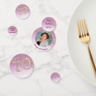Happy 70. Geburtstag Chic Rose Gold Glitzer Konfetti