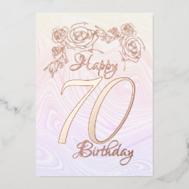 Happy 70. Geburtstag mit Gold Foil-Urlaubskarte Folien Feiertagskarte