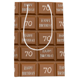 Happy 70. Geburtstag Schokolade Candy Bar Mittlere Geschenktüte