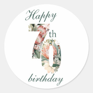 Happy 70. Round Aufkleber