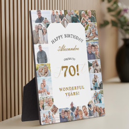 Happy 70th Birthday Personalized Photo Collage Fotoplatte