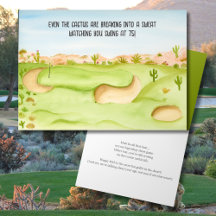 Happy 75. Geburtstag Wüste Golfplatz Aquarell