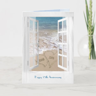 Happy 75. Jubiläum Open Beach Fenster Karte