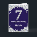 Happy 7. Geburtstag Navy Blue und Silver Glitzer Karte<br><div class="desc">Happy 7. Geburtstag Navy Blue und Silver Glitzer Card mit personalisiertem Namen. Für weitere Anpassungen klicken Sie bitte auf die Schaltfläche "Anpassen" und verwenden Sie unser Designwerkzeug,  um diese Vorlage zu ändern.</div>