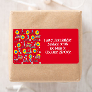 Happy 7th Birthday Address Labels, Red