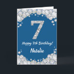 Happy 7th Birthday Blue and Silver Glitzer Card Karte<br><div class="desc">Happy 7th Birthday Blue and Silver Glitzer Card mit personalisiertem Namen. Für weitere Anpassungen klicken Sie bitte auf die Schaltfläche "Anpassen" und verwenden Sie unser Designwerkzeug,  um diese Vorlage zu ändern.</div>