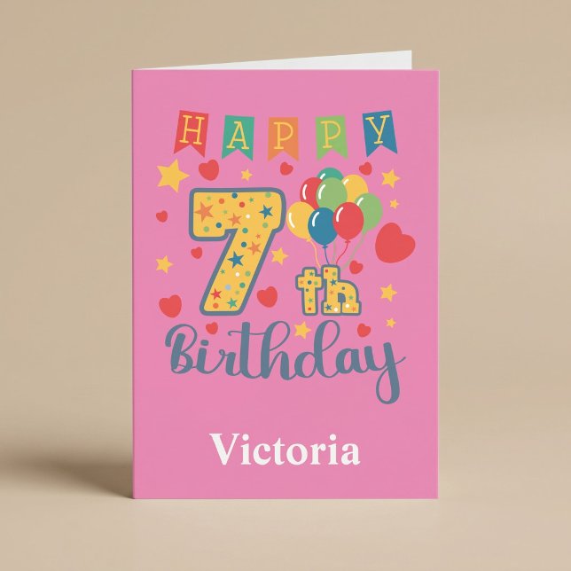 Happy 7th Birthday Card Karte (Von Creator hochgeladen)
