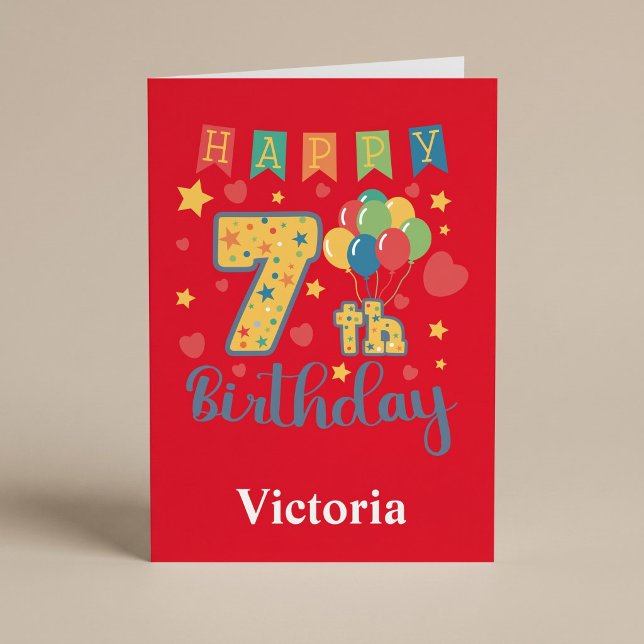 Happy 7th Birthday Card Karte (Von Creator hochgeladen)