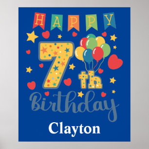 Happy 7th Birthday Poster