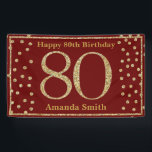 Happy 80. Geburtstag Banner Burgund Red Gold<br><div class="desc">Happy 80. Geburtstag Banner Burgundy Red und Gold Glitzer Confetti. Printable Digital. Für weitere Anpassungen klicken Sie bitte auf die Schaltfläche "Anpassen" und verwenden Sie unser Designwerkzeug,  um diese Vorlage zu ändern.</div>